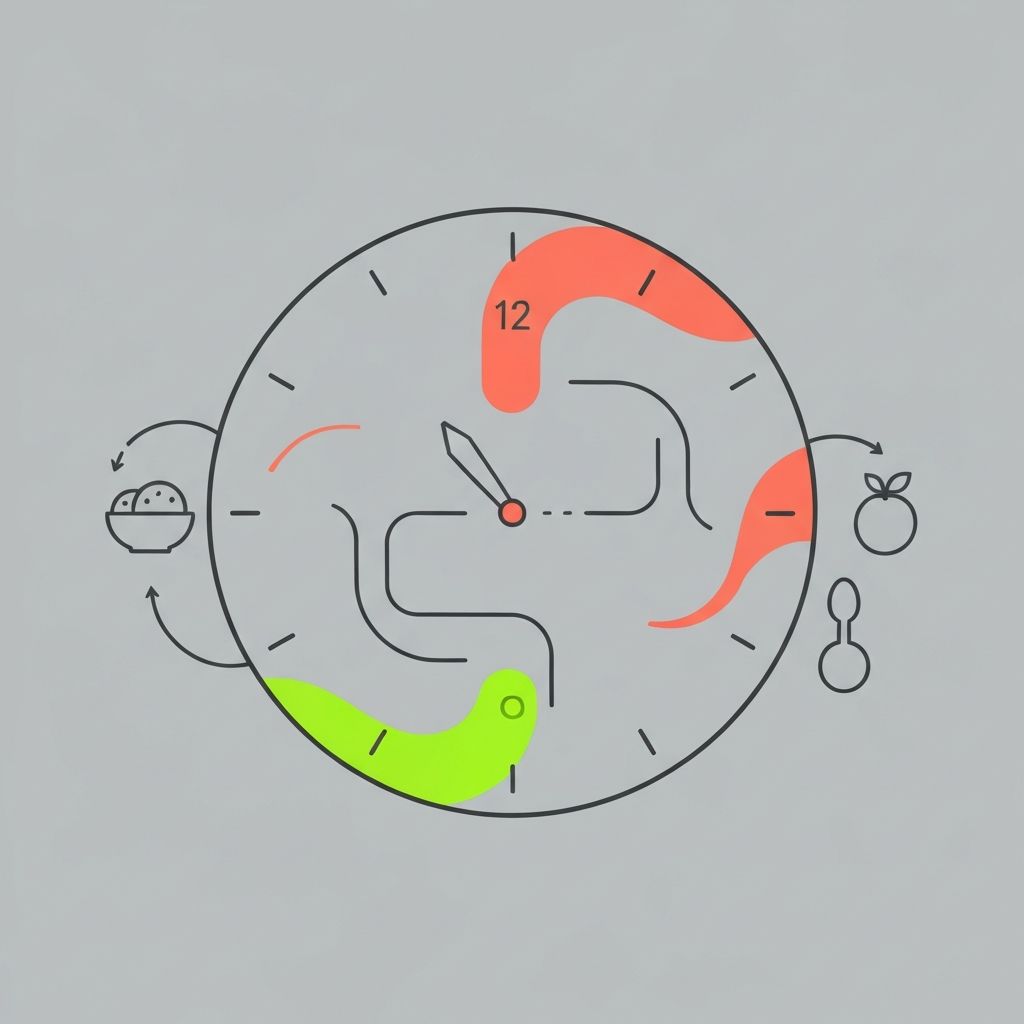 Minimalist representation of circadian rhythm cycles with meal timing elements